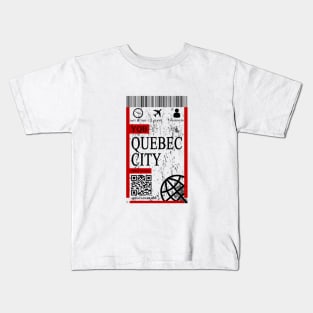 Quebec city flight ticket boarding pass abstract Kids T-Shirt